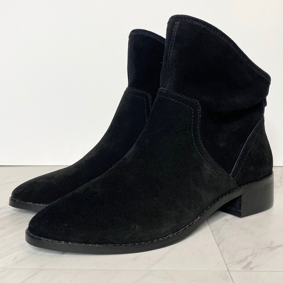 New! Lucky Brand Lollin Black Suede Bootie 7.5M - Picture 1 of 12